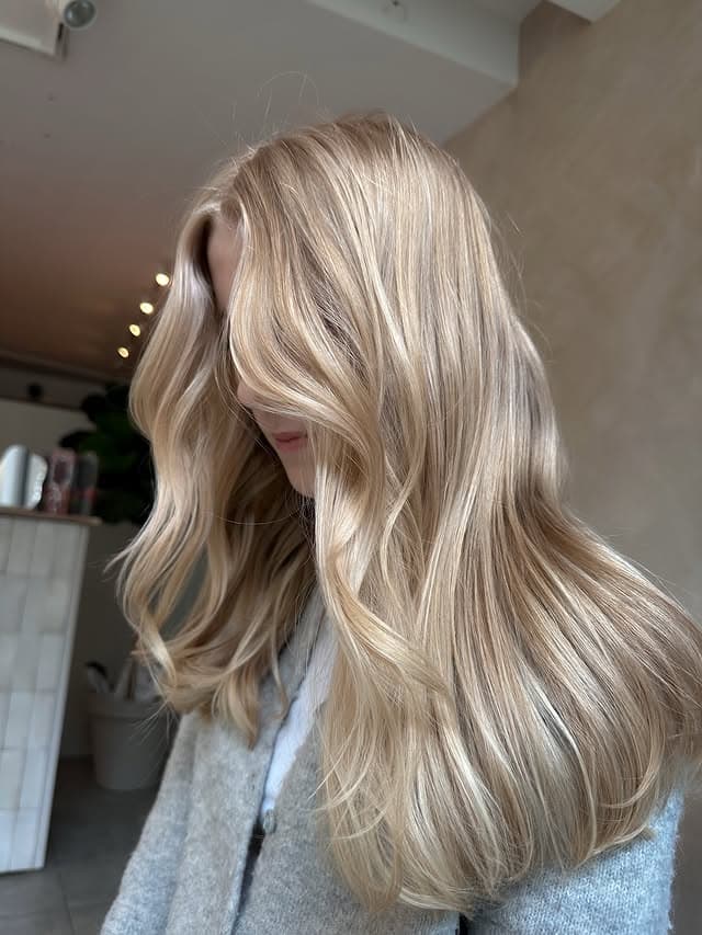 Champagneblond med myke bølger